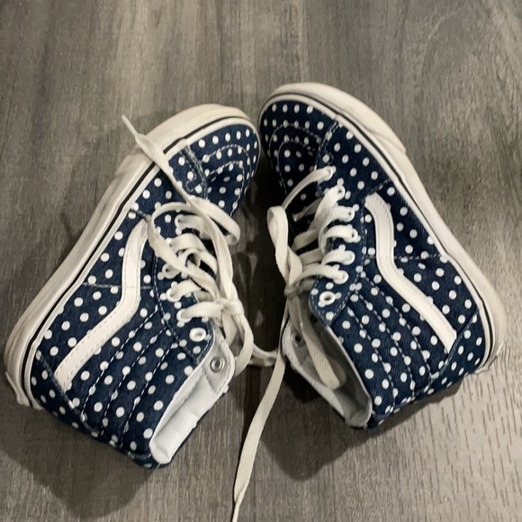 Vans Old Skool Polkadot Skate Hightop Denim size 2 - Picture 5 of 7